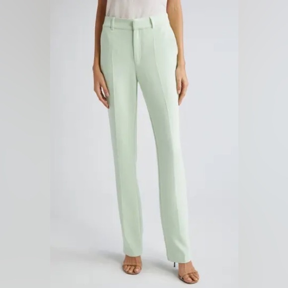 New Cinq a Sept Kerry Straight Leg Pants Trousers Celadon Pistachio Green Sz 4 - Picture 1 of 15